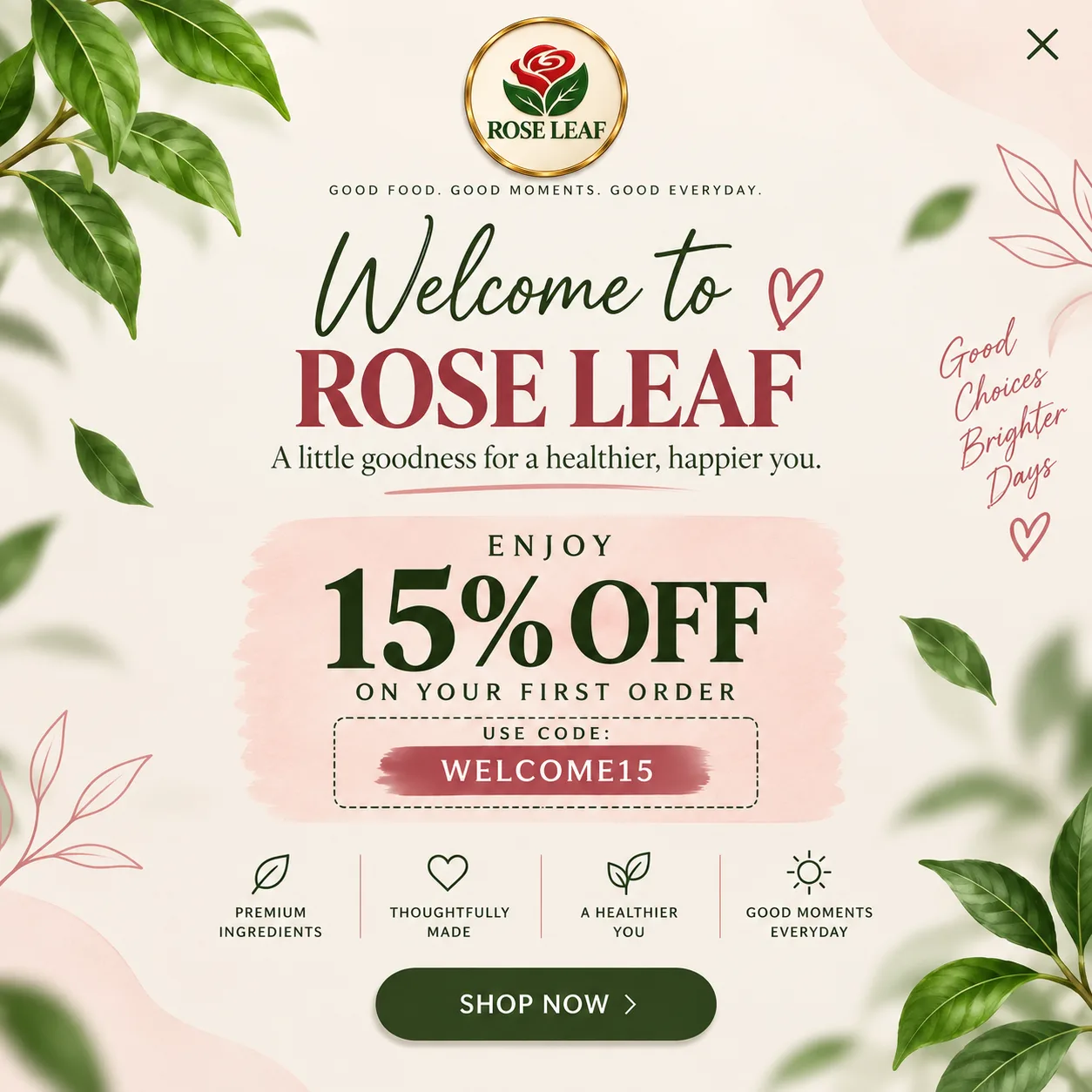 Rose Leaf Foods offer