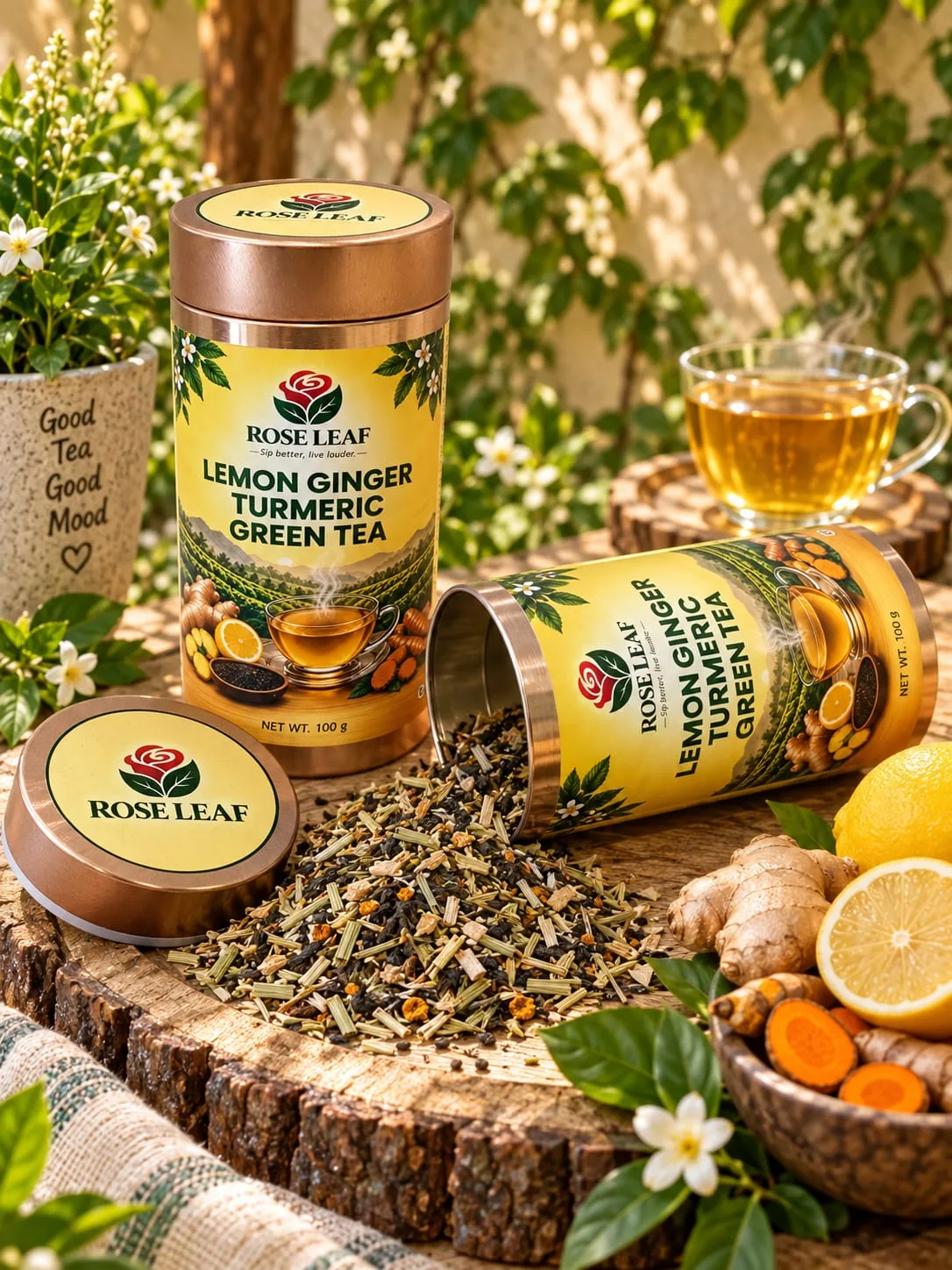 Lemon Ginger Turmeric Green Tea
